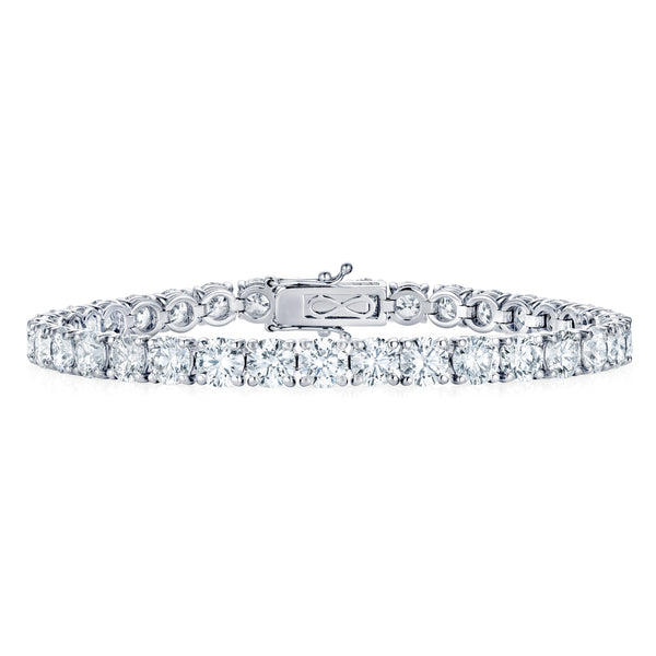 LUXE 19.00ct Lab Diamond Tennis Bracelet with IGI Certified Brilliant-Cut Diamonds in 18K White Gold
